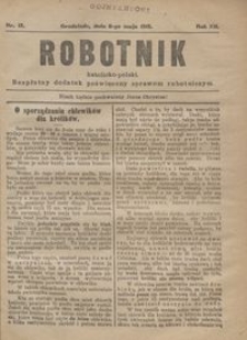 Robotnik Katolicko - Polski : bezpłatny dodatek poświęcony sprawom robotniczym 1915.05.06 R.12 nr 12