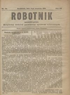 Robotnik Katolicko - Polski : bezpłatny dodatek poświęcony sprawom robotniczym 1915.09.09 R.12 nr 24