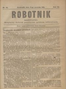 Robotnik Katolicko - Polski : bezpłatny dodatek poświęcony sprawom robotniczym 1915.09.16 R.12 nr 25