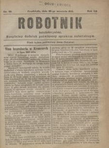 Robotnik Katolicko - Polski : bezpłatny dodatek poświęcony sprawom robotniczym 1915.09.23 R.12 26