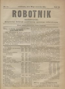 Robotnik Katolicko - Polski : bezpłatny dodatek poświęcony sprawom robotniczym 1915.09.30 R.12 nr 27