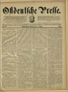 Ostdeutsche Presse. J. 15, 1891, nr 178