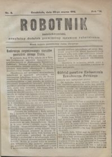 Robotnik Katolicko - Polski : bezpłatny dodatek poświęcony sprawom robotniczym 1916.03.23 R. 13 nr 8