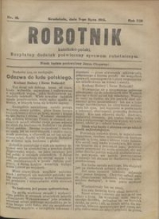 Robotnik Katolicko - Polski : bezpłatny dodatek poświęcony sprawom robotniczym 1916.07.07 R. 13 nr 18