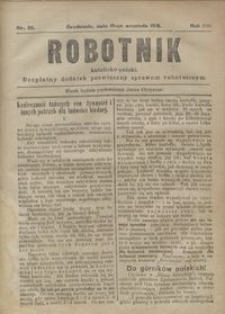 Robotnik Katolicko - Polski : bezpłatny dodatek poświęcony sprawom robotniczym 1916.09.15 R. 13 nr 25