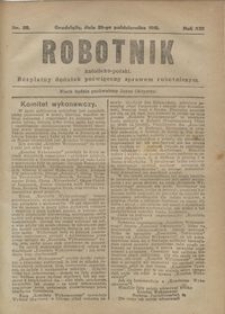 Robotnik Katolicko - Polski : bezpłatny dodatek poświęcony sprawom robotniczym 1916.10.25 R. 13 nr 28