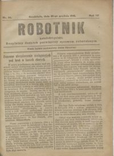 Robotnik Katolicko - Polski : bezpłatny dodatek poświęcony sprawom robotniczym 1916.12.22 R. 13 nr 34