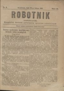 Robotnik Katolicko - Polski : bezpłatny dodatek poświęcony sprawom robotniczym 1917.02.23 R. 14 nr 8