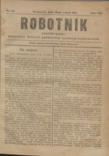 Robotnik Katolicko - Polski : bezpłatny dodatek poświęcony sprawom robotniczym 1917.03.22 R. 14 nr 12