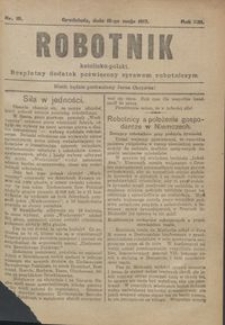 Robotnik Katolicko - Polski : bezpłatny dodatek poświęcony sprawom robotniczym 1917.05.10 R. 14