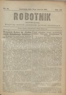 Robotnik Katolicko - Polski : bezpłatny dodatek poświęcony sprawom robotniczym 1917.06.19 R. 14 nr 25