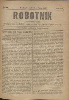Robotnik Katolicko - Polski : bezpłatny dodatek poświęcony sprawom robotniczym 1917.07.19 R. 14 nr 28