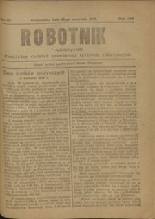 Robotnik Katolicko - Polski : bezpłatny dodatek poświęcony sprawom robotniczym 1917.09.13 R. 14 nr 36