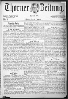 Thorner Zeitung 1878, Nro. 3 + Extra-Beilage