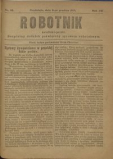Robotnik Katolicko - Polski : bezpłatny dodatek poświęcony sprawom robotniczym 1917.12.06 R. 14 nr 46