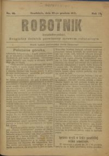 Robotnik Katolicko - Polski : bezpłatny dodatek poświęcony sprawom robotniczym 1917.12.20 R. 14 nr 48