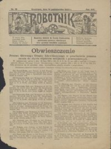 Robotnik : bezpłatny dodatek do Gazety Grudziądzkiej poświęcony sprawom robotniczym oraz sprawom inwalidów wojennych 1925.10.14 nr 18