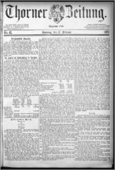 Thorner Zeitung 1878, Nro. 41 + Beilage