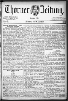 Thorner Zeitung 1878, Nro. 43