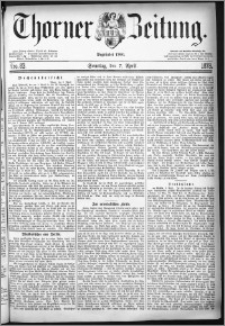 Thorner Zeitung 1878, Nro. 83 + Beilage