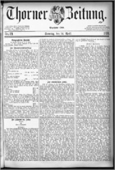 Thorner Zeitung 1878, Nro. 89 + Beilage