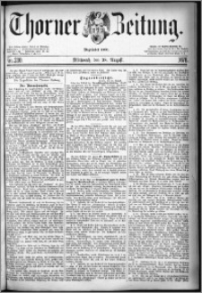 Thorner Zeitung 1878, Nro. 200 + Beilagenwerbung