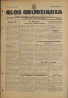 Głos Grudziądza : organ Miejskiej i Powiatowej Rady Narodowej : 1945.06.09, R. 1 nr 12