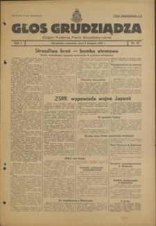 Głos Grudziądza : organ Polskiej Partii Socjalistycznej : 1945.08.09, R. 1 nr 37