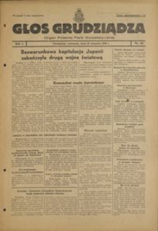 Głos Grudziądza : organ Polskiej Partii Socjalistycznej : 1945.08.16, R. 1 nr 40