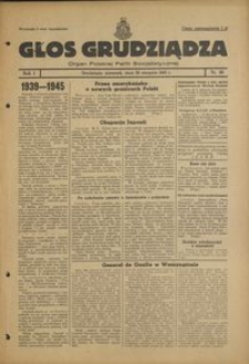 Głos Grudziądza : organ Polskiej Partii Socjalistycznej : 1945.08.30, R. 1 nr 46