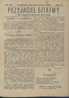 Przyjaciel Dziatwy : pismo poświęcone dla naszej kochanej dziatwy polskiej 1905.06.01 nr 22