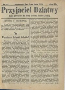 Przyjaciel Dziatwy : pismo poświęcone dla naszej kochanej dziatwy polskiej 1906.07.05 nr 27