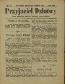 Przyjaciel Dziatwy : pismo poświęcone dla naszej kochanej dziatwy polskiej 1907.04.04 nr14