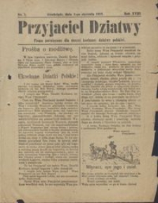 Przyjaciel Dziatwy : pismo poświęcone dla naszej kochanej dziatwy polskiej 1912.01.02 nr 1