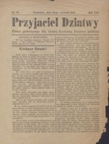 Przyjaciel Dziatwy : pismo poświęcon dla naszej kochanej dziatwy polskiej 1915.09.14 nr 37