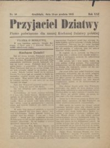 Przyjaciel Dziatwy : pismo poświęcone dla naszej kochanej dziatwy polskiej 1915.12.14 nr 50