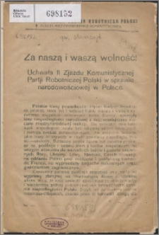 Uchwała II Zjazdu Komunistycznej Partji[!] Robotniczej Polski w sprawie narodowościowej w Polsce