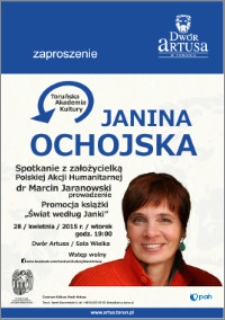Toruńska Akademia Kultury : Janina Ochojska : 28 kwietnia 2015 r. : zaproszenie