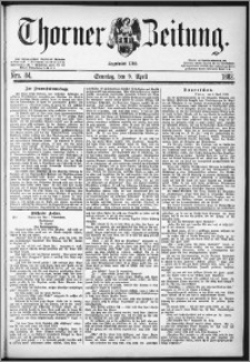 Thorner Zeitung 1882, Nro. 84 + Beilage