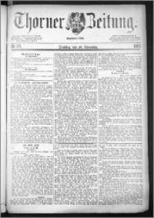 Thorner Zeitung 1883, Nro. 271 + Beilagenwerbung