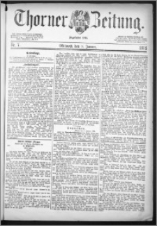 Thorner Zeitung 1884, Nro. 7 + Beilagenwerbung