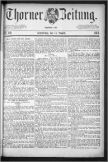 Thorner Zeitung 1884, Nro. 189