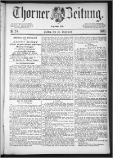 Thorner Zeitung 1885, Nro. 224 + Beilagenwerbung