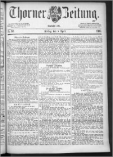 Thorner Zeitung 1886, Nro. 84
