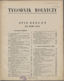 Tygodnik Rolniczy 1932, R. 16 nr 1/2