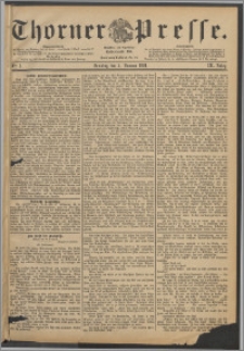 Thorner Presse 1891, Jg. IX, Nro. 3 + Beilagenwerbung