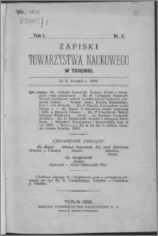 Zapiski Towarzystwa Naukowego w Toruniu, T. 1 nr 2, (1908)
