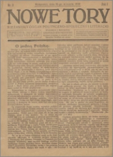 Nowe Tory : Niezawisły Organ Polityczno Społeczny i Literacki 1920.09.18 R.1 nr 2