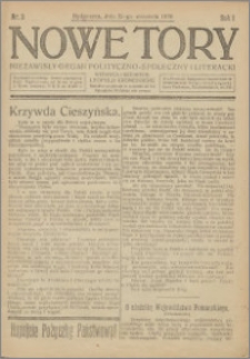 Nowe Tory : Niezawisły Organ Polityczno Społeczny i Literacki 1920.09.25 R.1 nr 3