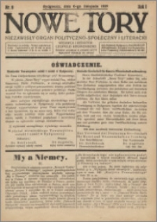 Nowe Tory : Niezawisły Organ Polityczno Społeczny i Literacki 1920.11.06 R.1 nr 9